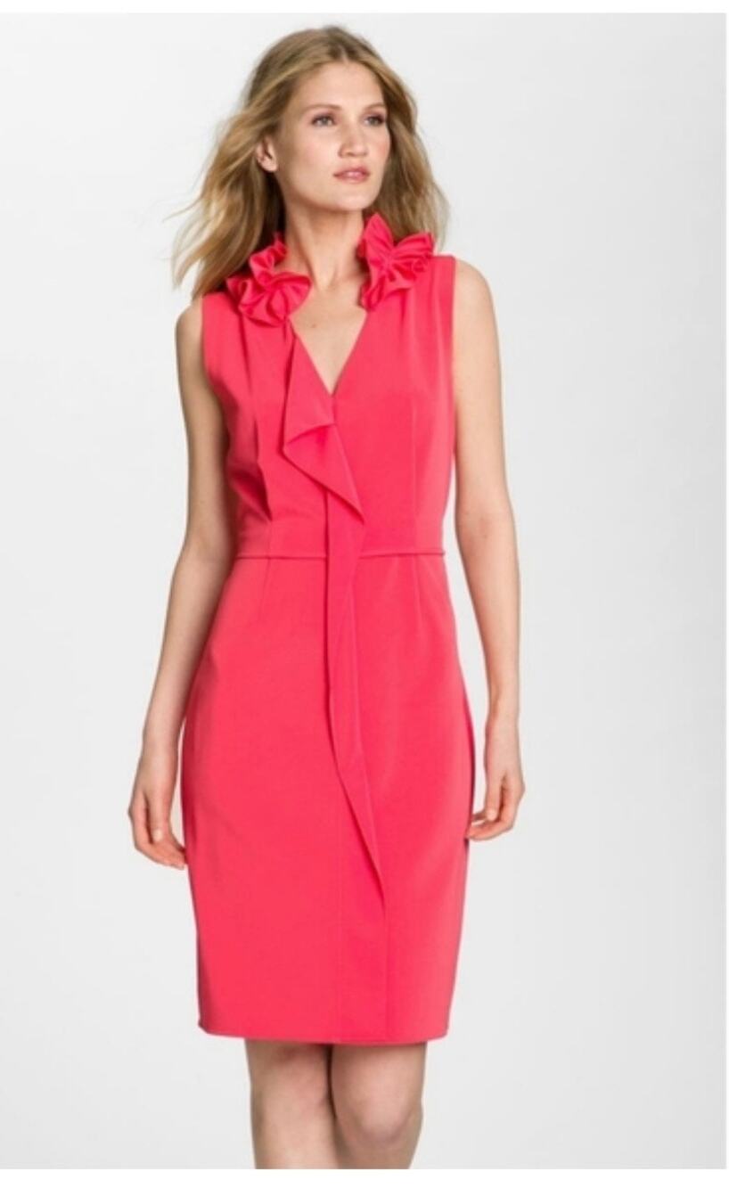 Elie Tahari 12 coral dress beautiful